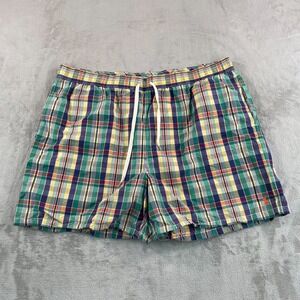 Vintage Polo‎ Ralph Lauren Swim Trunks Men 4XB 42W Multi Madras Plaid Mesh Lined